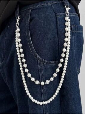 Double Strand Pearl Chain Belt